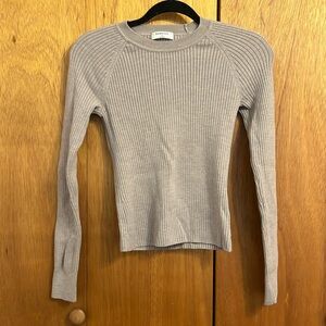 Aritzia Babaton Ribbed Wool Blend Sweater Dusty Lilac, S